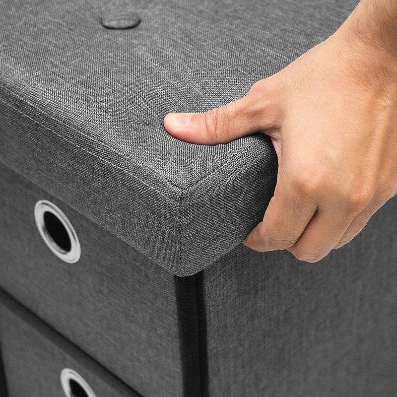 Sorbus 30" Gray Folding Bench with Drawers & Lid