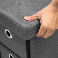 Sorbus 30" Gray Folding Bench with Drawers & Lid