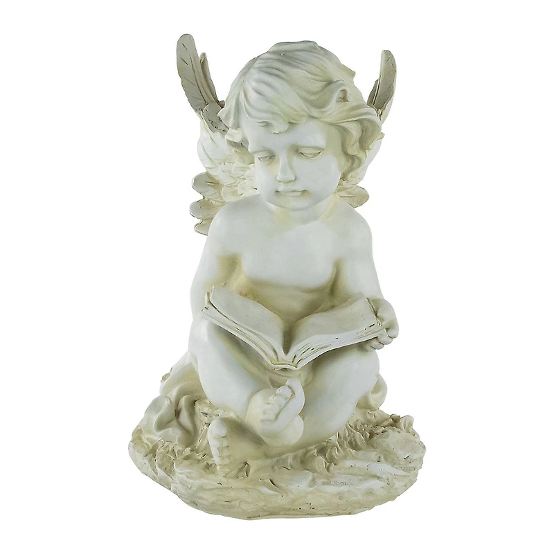 12" Sitting Cherub with Book Outdoor Garden Statue