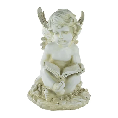 12" Sitting Cherub with Book Outdoor Garden Statue