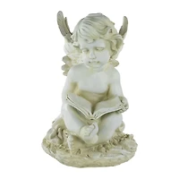 12" Sitting Cherub with Book Outdoor Garden Statue