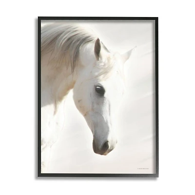 Stupell Industries White Stallion Portrait Minimal Southwestern Horse Framed Wall Art