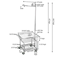Household Essentials Rolling Laundry Cart with Basket