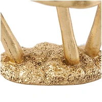 7" Gold Mushroom Metallic Sculpture
