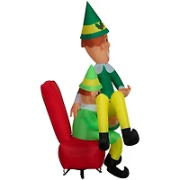 7ft. Airblown® Inflatable Christmas Buddy the Elf on Papa Elf's Lap
