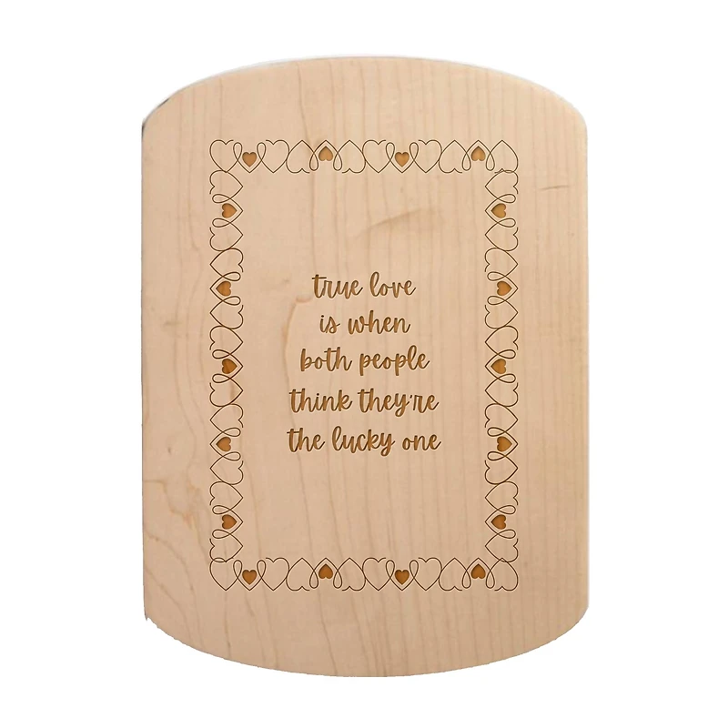 11" x 8" True Love Lucky Ones Maple Oval Cutting Board