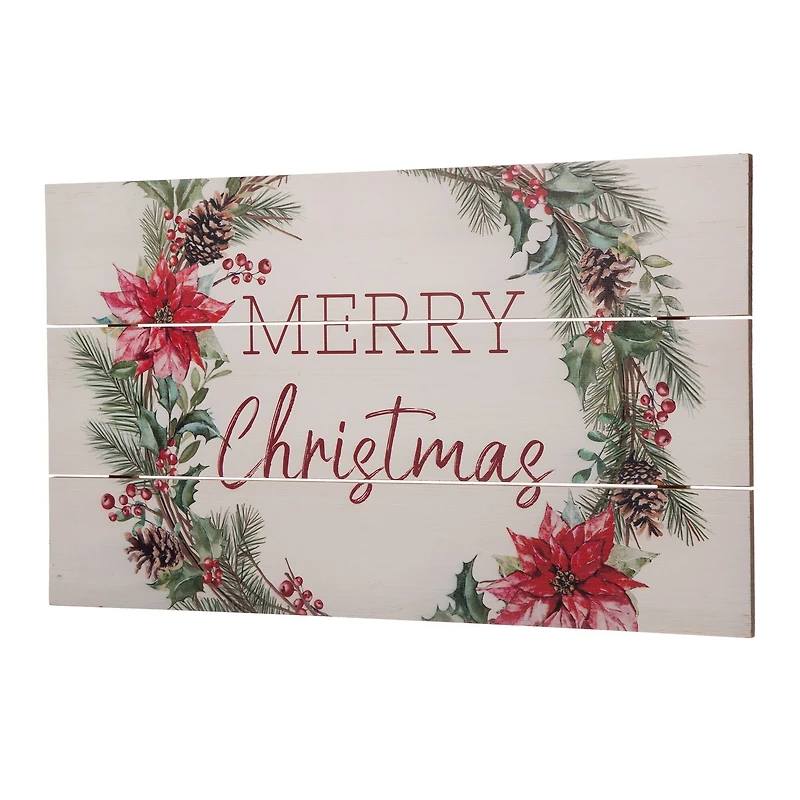 Glitzhome® Wooden Merry Christmas Wall Décor Accent