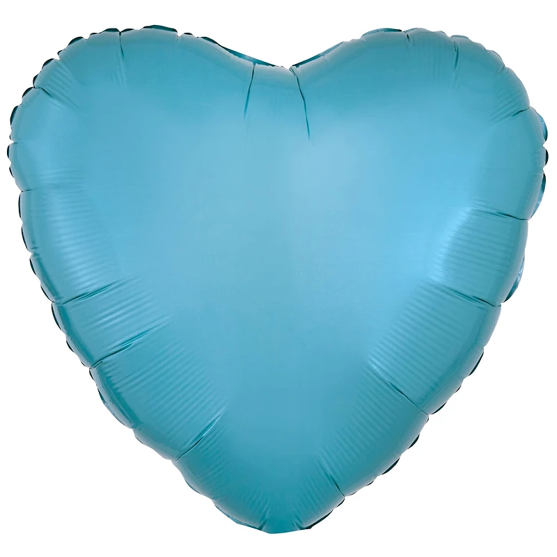 17" Caribbean Blue Heart Shaped Foil Mylar Balloon