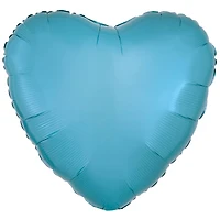 17" Caribbean Blue Heart Shaped Foil Mylar Balloon