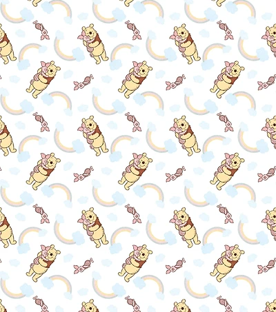 Disney® Pooh & Piglet Rainbow Cotton Fabric