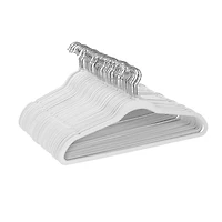 Honey Can Do White Slim-Profile Non-Slip Velvet Hangers, 50ct.