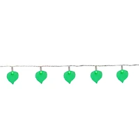 10ct. Battery Operated Green Leaf Shaped Novelty Christmas Light Set