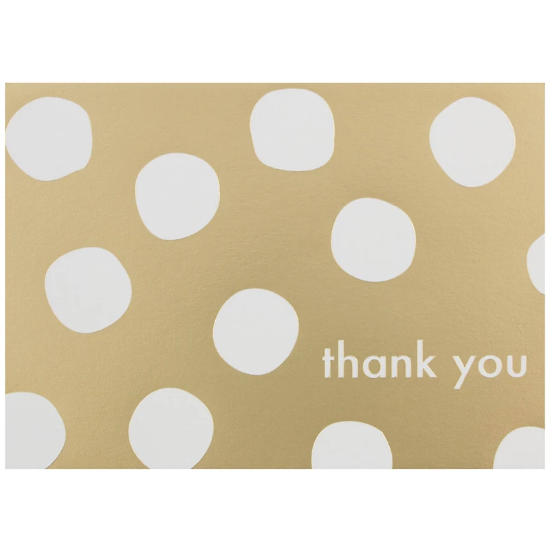 JAM Paper 3.5" x 4.875" Gold Polka Dot Thank You Cards & Envelopes, 10ct.