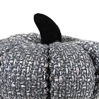 7.5" Gray Knitted Fall Harvest Tabletop Pumpkin