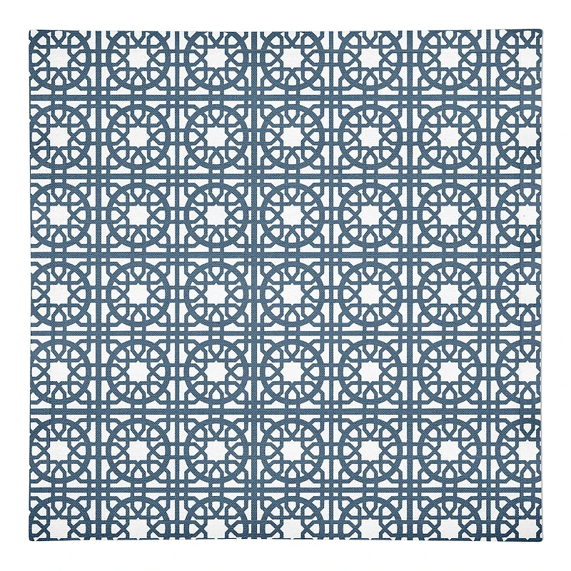 Blue Geo Tile 10" x 10" Cotton Twill Napkin