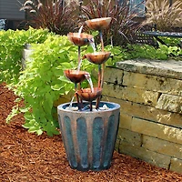 33" Copper Falls Cascading Garden Fountain