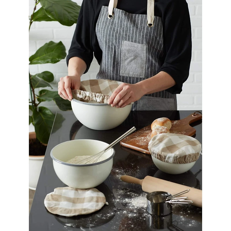 DII® Assorted Stone Buffalo Check Woven Dish Cover Set