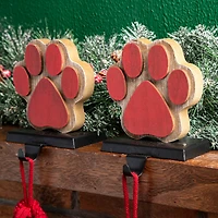 Glitzhome® Paw Print Christmas Stocking Holder Set