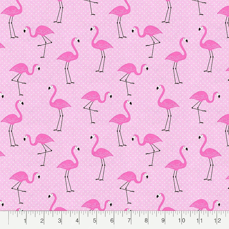 Fabric Editions Pink Flamingo Cotton Fabric