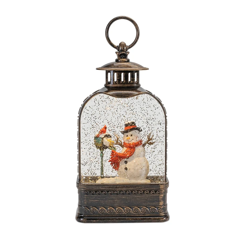 9.75" LED Snow Globe with Snowman & Cardinals