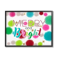 Stupell Industries Merry & Bright Bold Holiday Phrase Framed Giclee Art