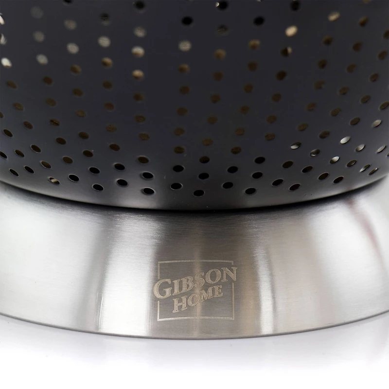 Gibson Home Black Crossen Stainless Steel Colander Set