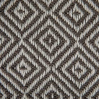 Hello Honey® Charcoal & Cream Geometric Hand-Woven Reclaimed Fabric Throw with Fringe