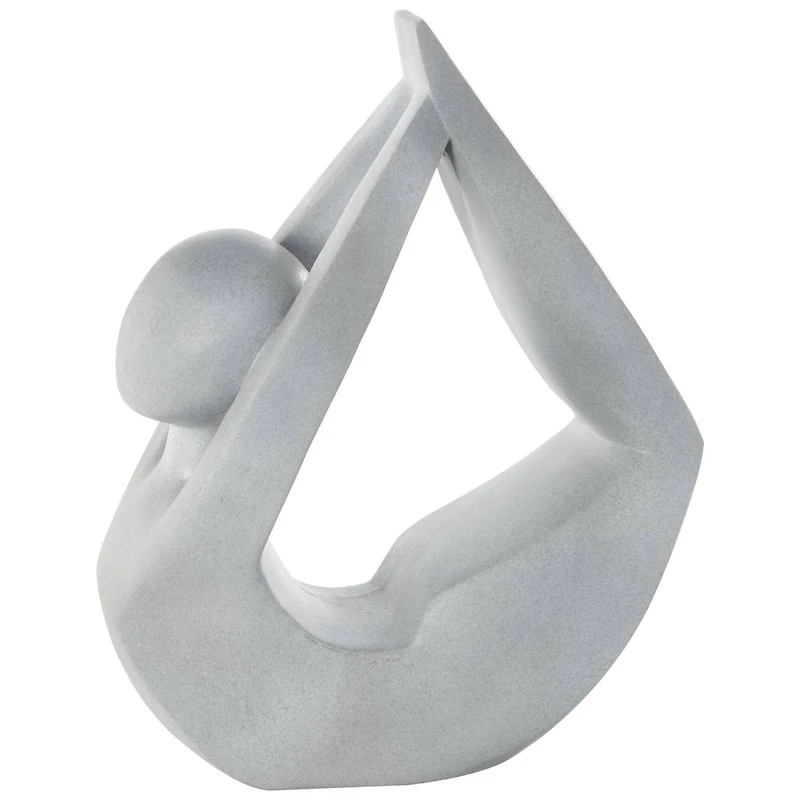 Gray Abstract Yoga Poses Garden Sculpture Set