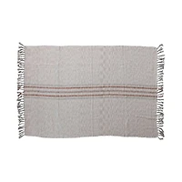 Hello Honey® 60" Striped Woven Cotton & Linen Throw with Fringe