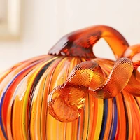 Glitzhome® Multi Striped Glass Pumpkin & Gourd Set