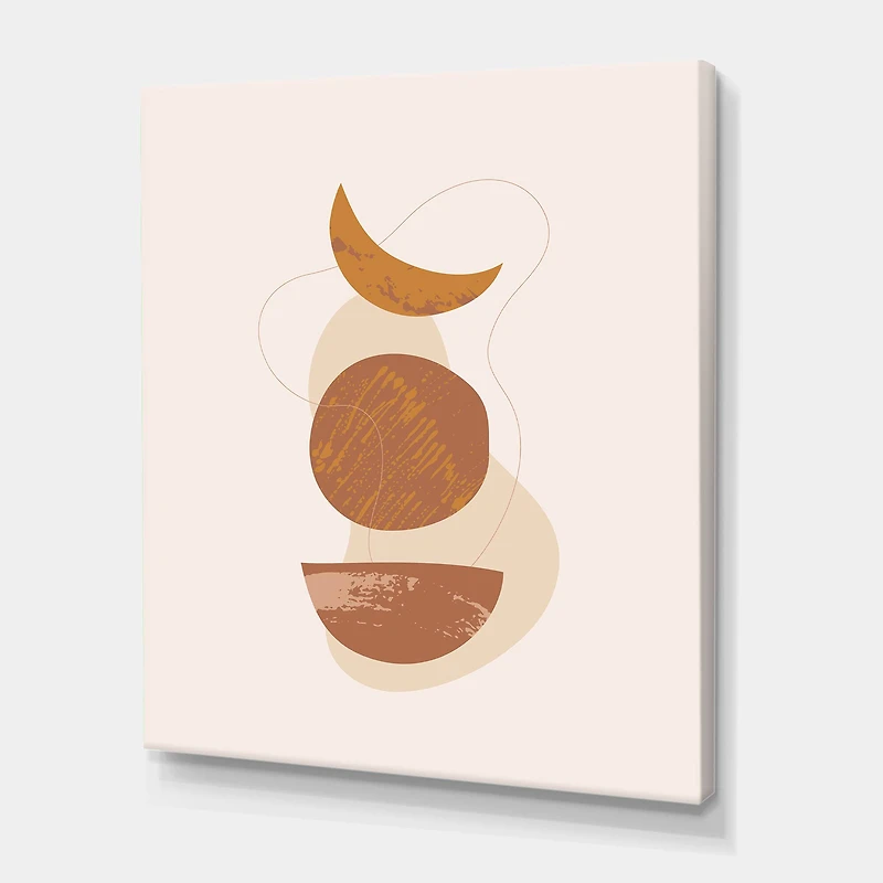 Designart - Moon and Sun Shapes In Retro Terracotta Tones I