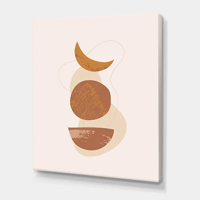 Designart - Moon and Sun Shapes In Retro Terracotta Tones I