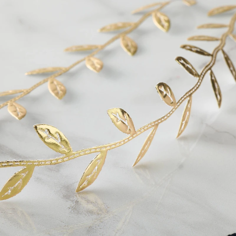 1" x 3yd. Gold Leaf Ribbon by Celebrate It® Classic