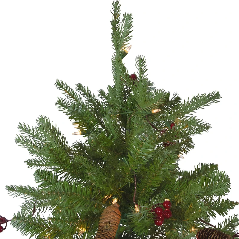 6.5ft. Pre-Lit Real Touch™️ Mixed Winter Berry Pine Artificial Christmas Tree, Clear Lights
