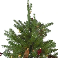 6.5ft. Pre-Lit Real Touch™️ Mixed Winter Berry Pine Artificial Christmas Tree, Clear Lights