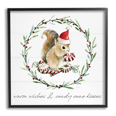 Stupell Industries Warm Wishes & Candy Kisses Phrase Framed Giclee Art