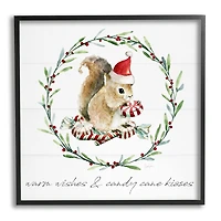 Stupell Industries Warm Wishes & Candy Kisses Phrase Framed Giclee Art