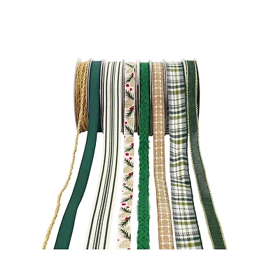 Green & Natural Christmas Value Pack Ribbon by Celebrate It®