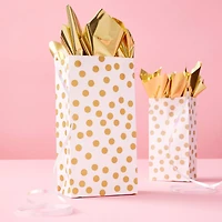 5" x 9" White & Gold Dotted Treat Bags By Celebrate It™