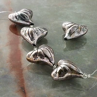 Silver Metal Heart Beads, 24mm by Bead Landing™