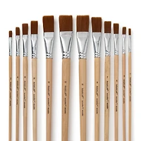 Brown Synthetic Flat Brushes by Artist's Loft® Necessities™