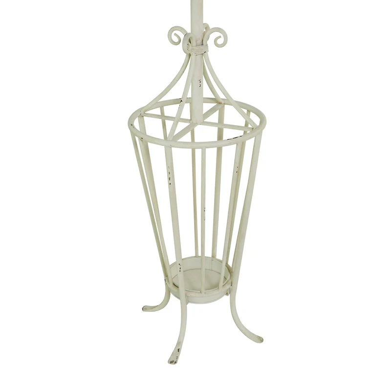 White Metal Farmhouse Coat Rack 72" x 15" x 15"