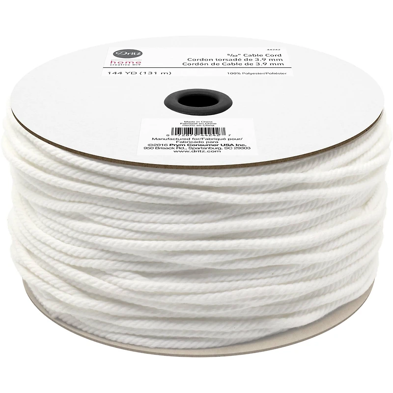 Dritz® Home White 5/32" Polyester Cable Cord, 144yd.