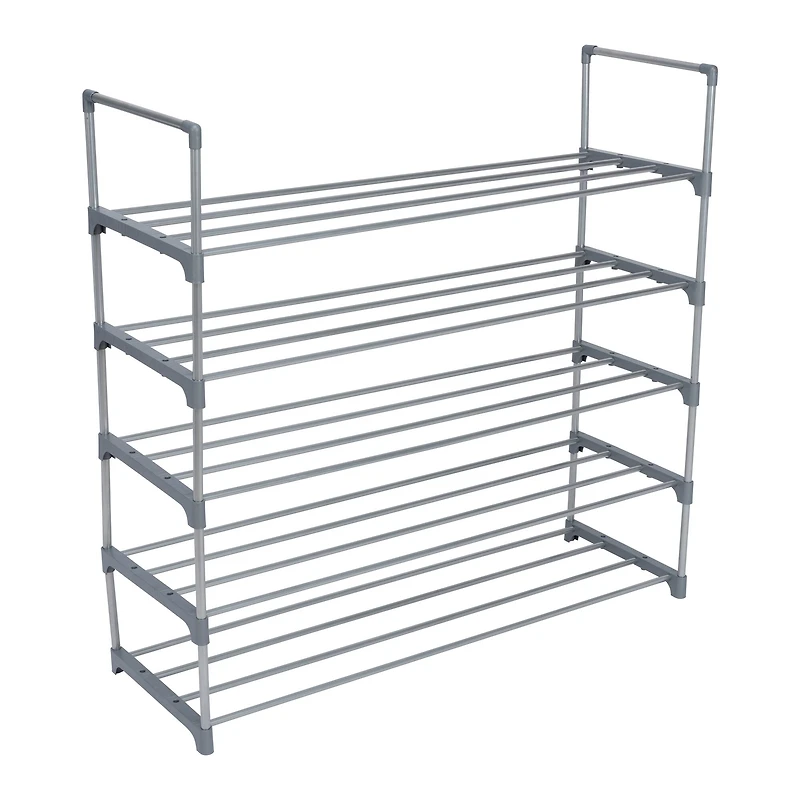 Simplify Gray 5-Tier Stackable Shoe Rack