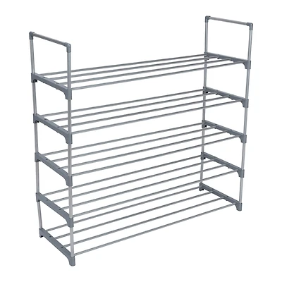 Simplify Gray 5-Tier Stackable Shoe Rack