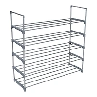 Simplify Gray 5-Tier Stackable Shoe Rack