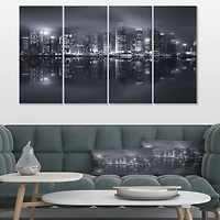 Designart - Hong Kong Black and White Skyline