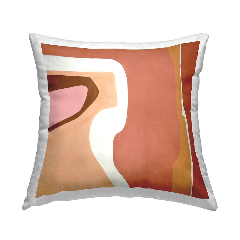 Stupell Industries Desert Inspired Abstraction Pink Red Beige Throw Pillow 18" x 18"