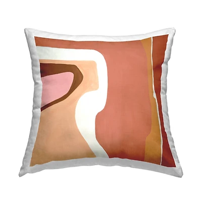 Stupell Industries Desert Inspired Abstraction Pink Red Beige Throw Pillow 18" x 18"