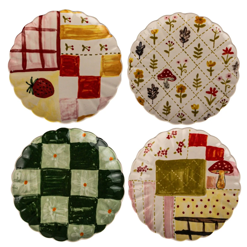 Hello Honey® 7.75" Artisan's Canvas Stoneware Plate Collection Set